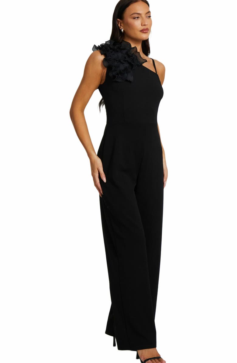 QUIZ Scuba Crepe Asymmetric Jumpsuit, Alternate, color,