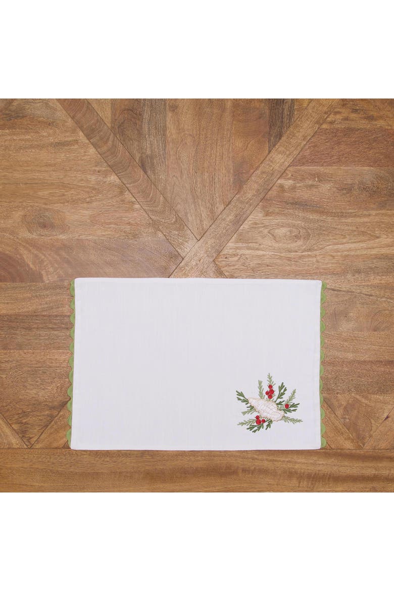 Coastal Tidings Christmas Set of 6 Placemats 14" x 20", Alternate, color, White