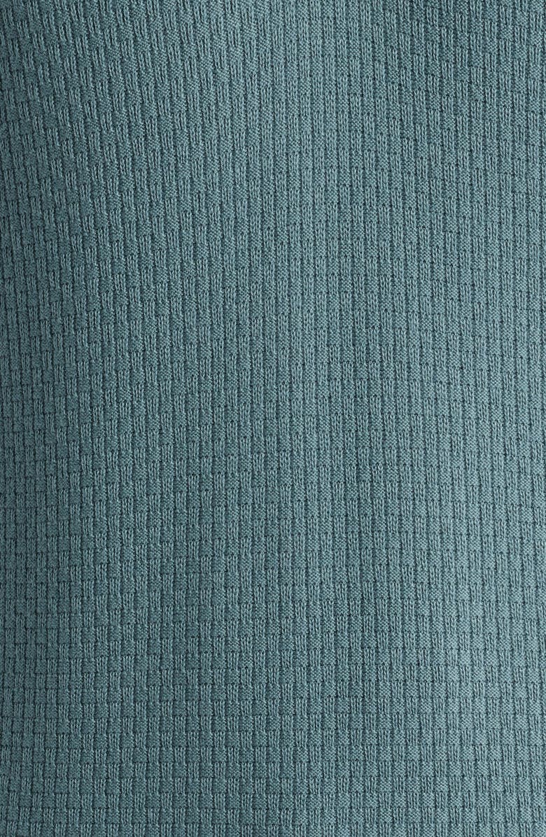 Canali Short Sleeve Textured Cotton & Modal Polo Sweater, Alternate, color, 