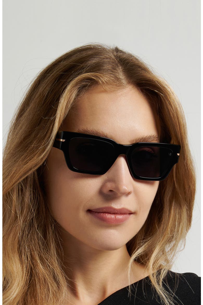 53mm Square Sunglasses, Alternate, color, BLACK/ GREY