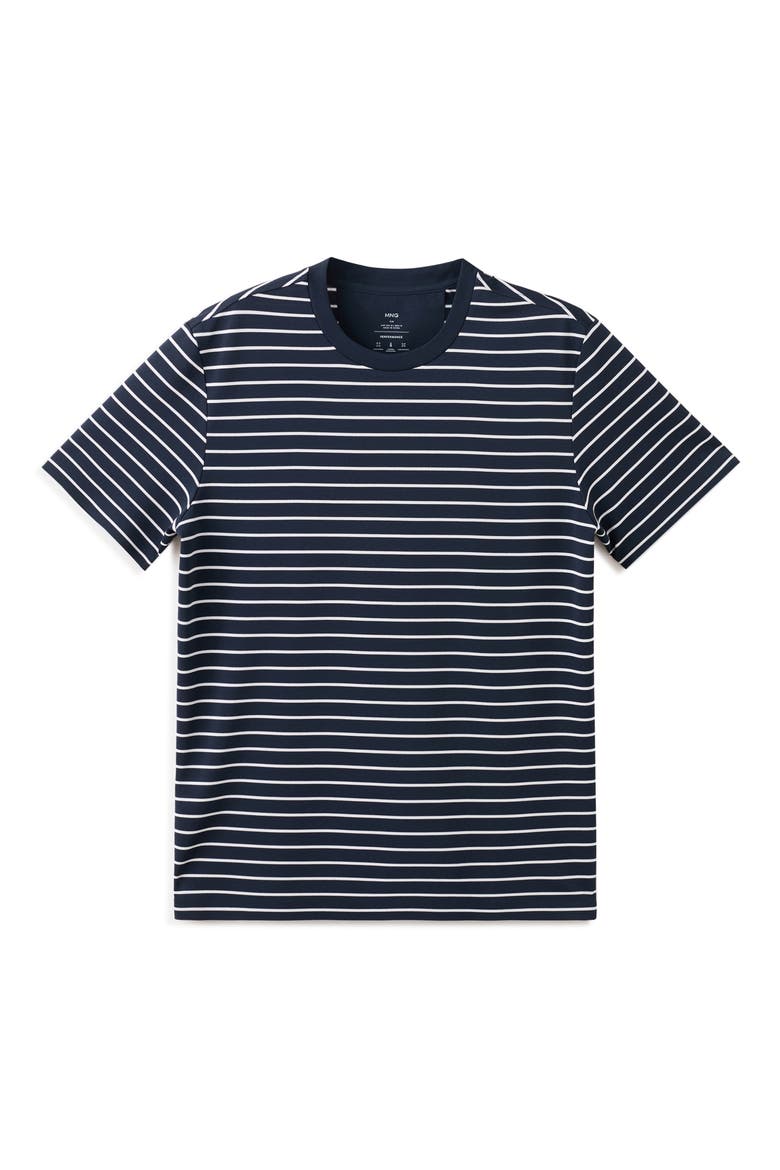 Slim Fit Coolmax® Stripe T-Shirt, Alternate, color, NAVY