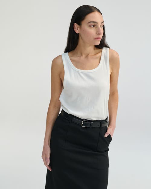 Almina Concept Relaxed Ribbed Tank Top In White