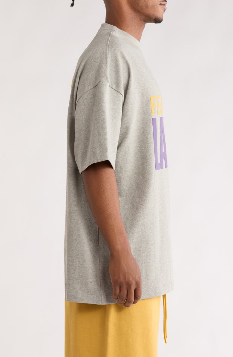 Fear of God Essentials x NBA Lakers Classic Fit Graphic T-Shirt, Alternate, color, Concrete Heather