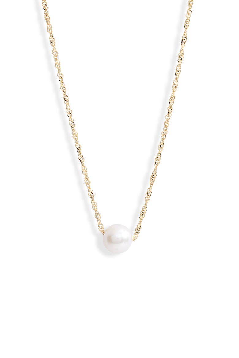 Shimmer Freshwater Pearl Pendant Necklace, Main, color, YELLOW GOLD