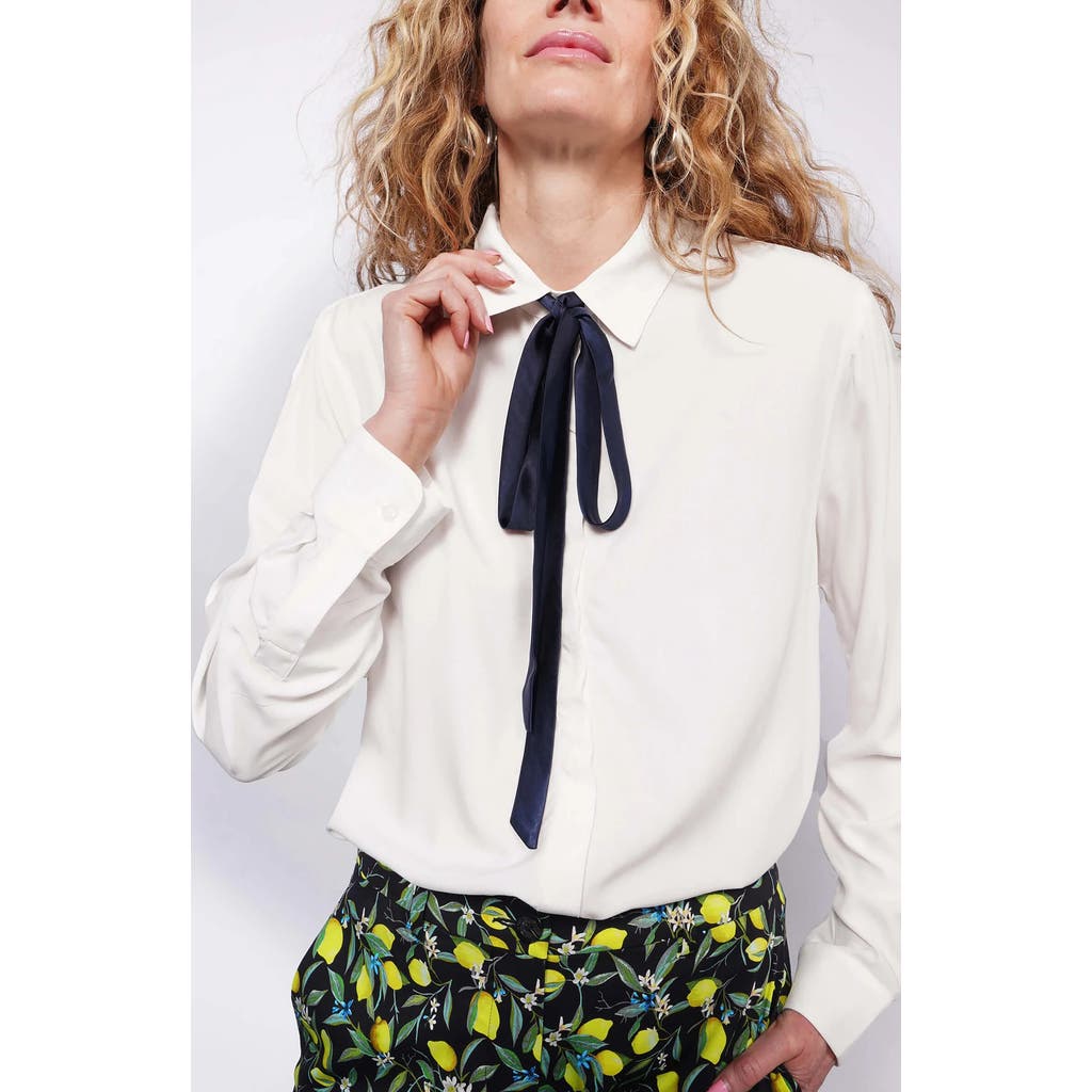 Wildfang The Empower Long Sleeve Bow Button Up In Multi