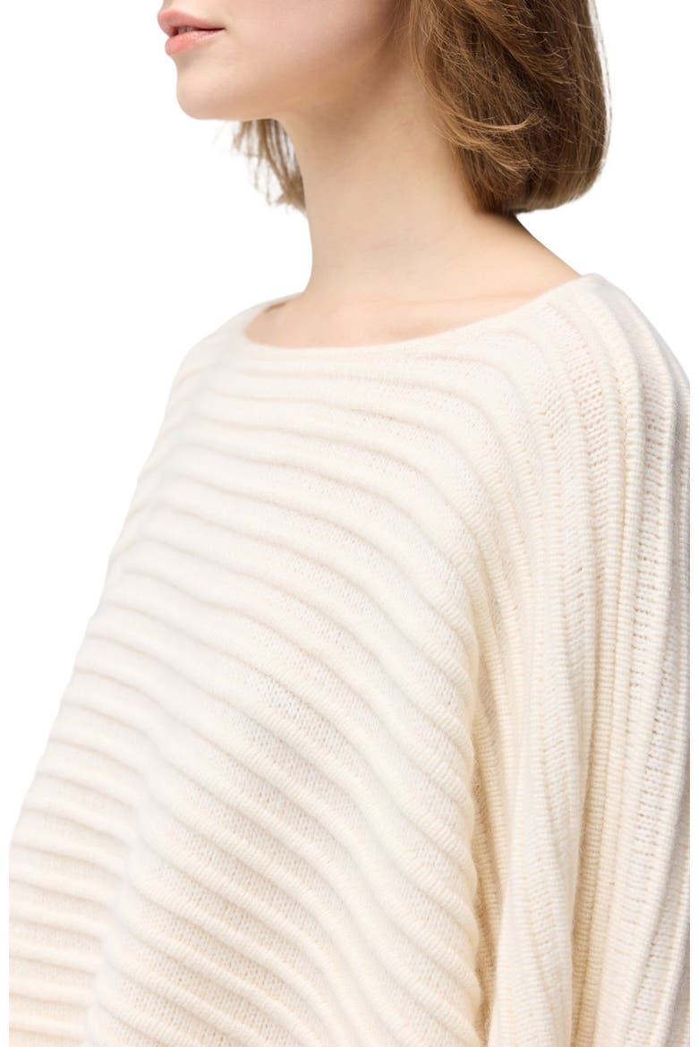 Fringed Sleeve Cashmere Poncho, Alternate, color, white