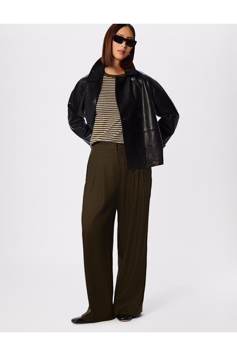 Stripe Crew Neck Pocket Top, Alternate, color, Khaki/Multi