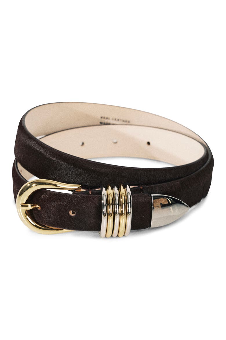 Hollyhock Genuine Calf Hair Belt, Alternate, color, CHOCOLATE