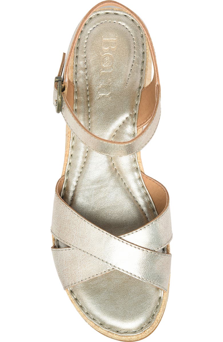 Børn Cannes Platform Sandal, Alternate, color, Light Gold Metallic