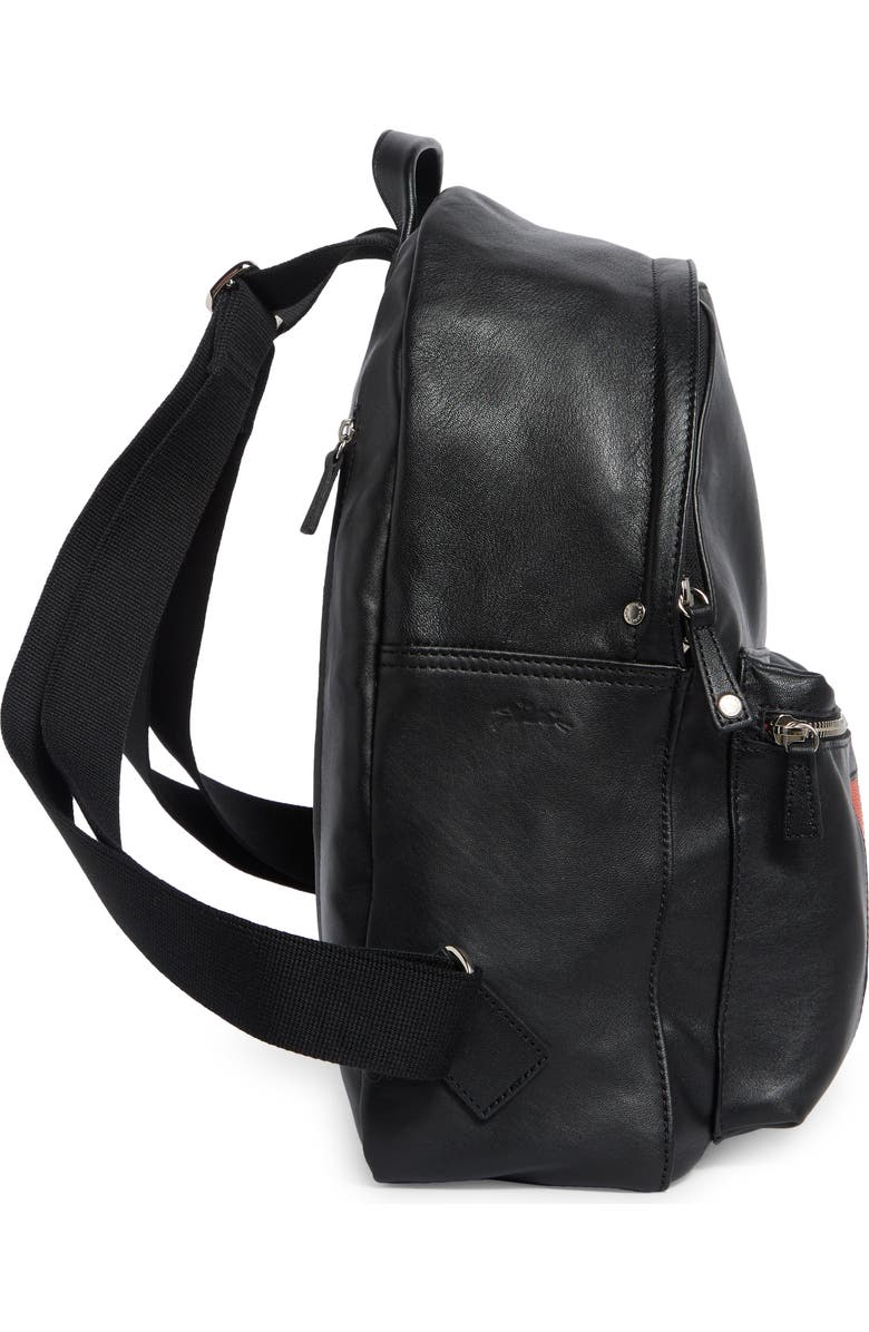 Longchamp Patchwork Leather Backpack, Alternate, color, Black
