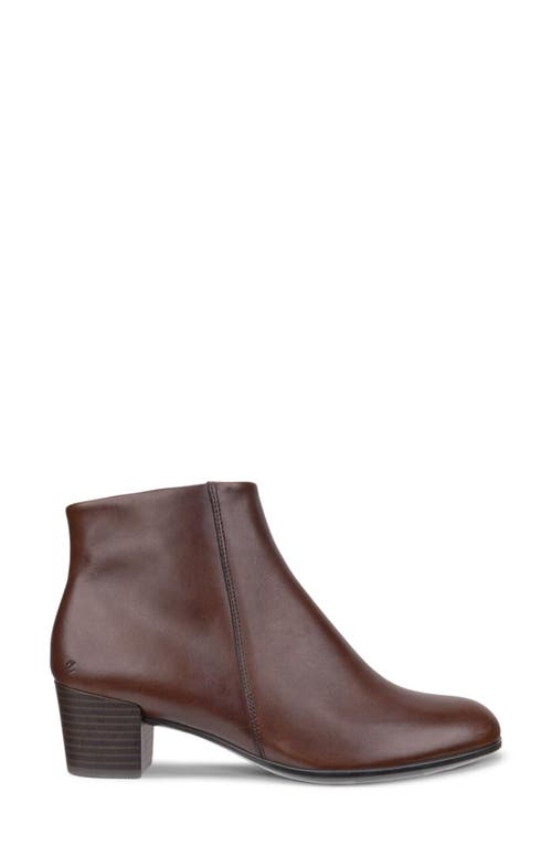 Ecco Shape Low Zip Bootie In Brown