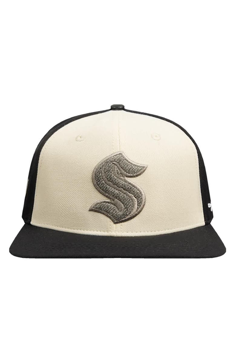PRO STANDARD Men's Pro Standard  Cream Seattle Kraken French Terry Snapback Hat, Alternate, color, Cream
