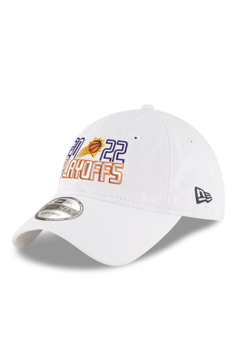 New Era Men's New Era White Phoenix Suns 2022 NBA Playoffs Bubble Letter 9TWENTY Adjustable Hat, Main, color, 