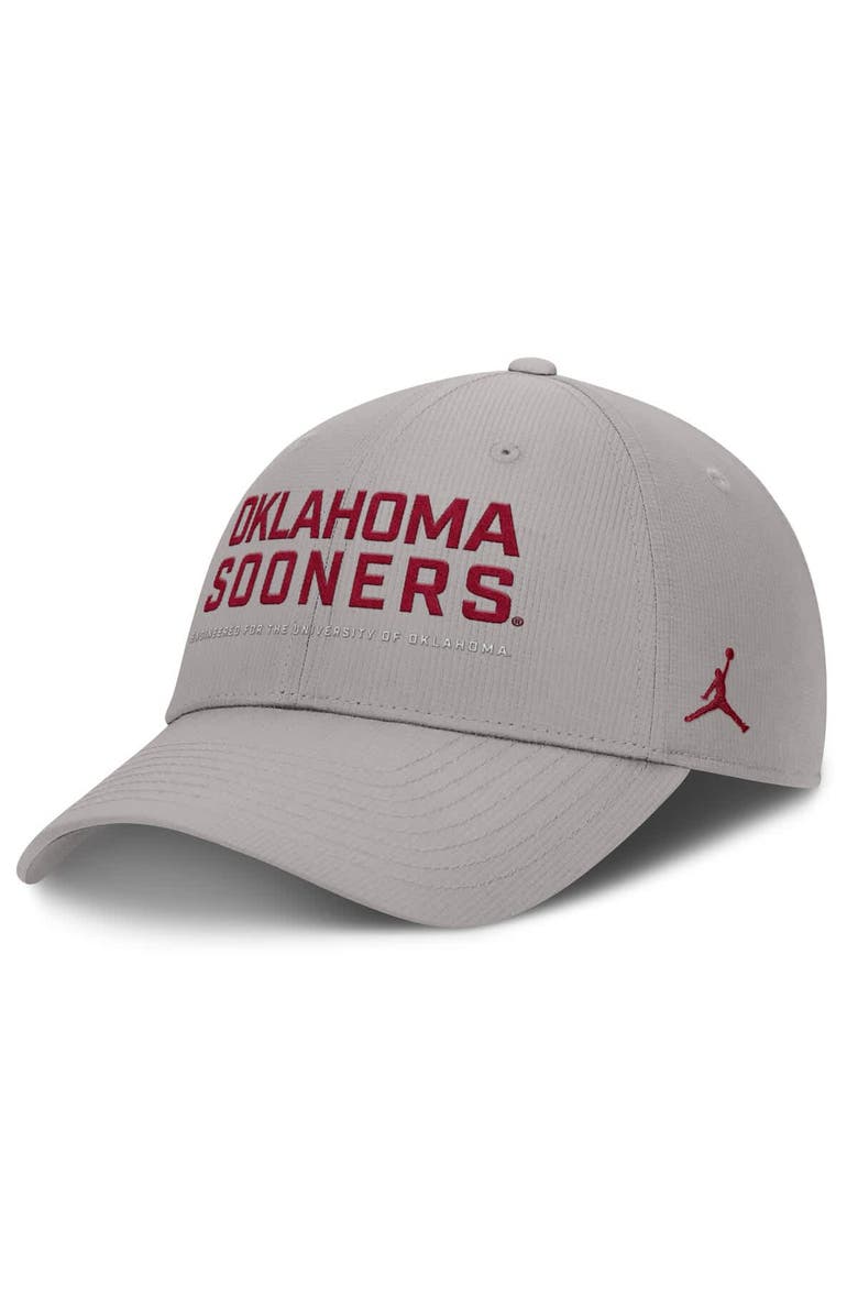 Jordan Brand Men's Jordan Brand Gray Oklahoma Sooners 2025 On-Field Gameday Club Adjustable Hat, Main, color, Gray