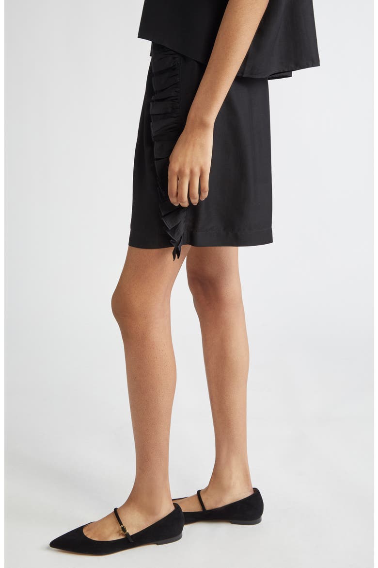 Cali Frill Shorts, Alternate, color, BLACK