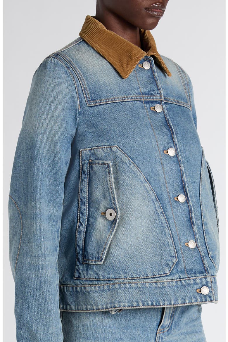 Boxy Denim Jacket, Alternate, color, ROYAL