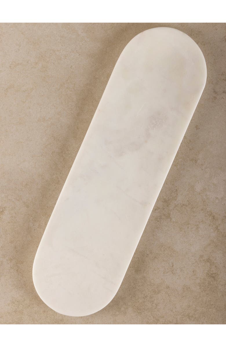 GAURI KOHLI Suzushi Marble Serving Platter, Main, color, Ivory White