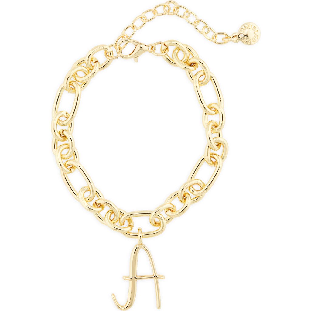 Baublebar Initial Charm Chain Braclet In Gold