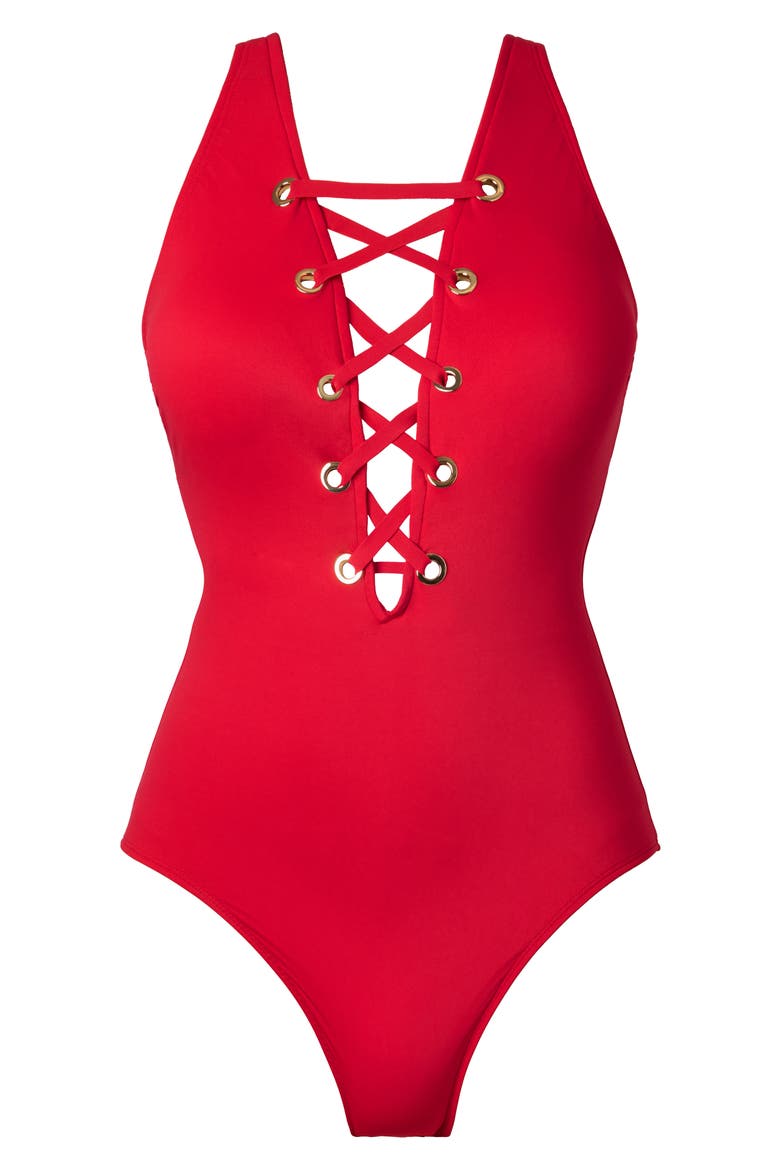 Juxtapose Steffi One-Piece Swimsuit, Alternate, color, MARS