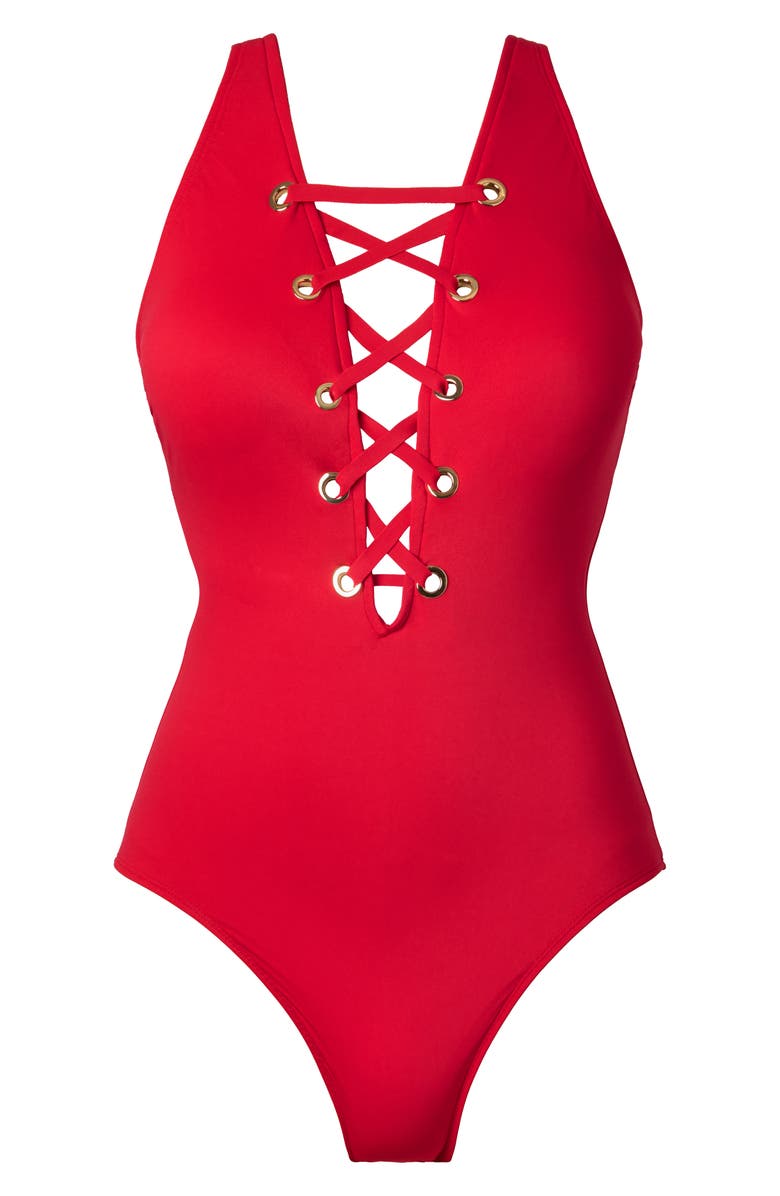 Magicsuit<sup>®</sup> Juxtapose Steffi One-Piece Swimsuit, Alternate, color, Mars