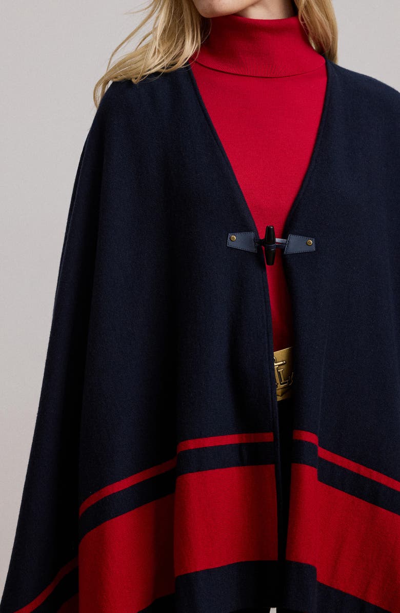 Lauren Ralph Lauren Border Stripe Poncho, Alternate, color, 