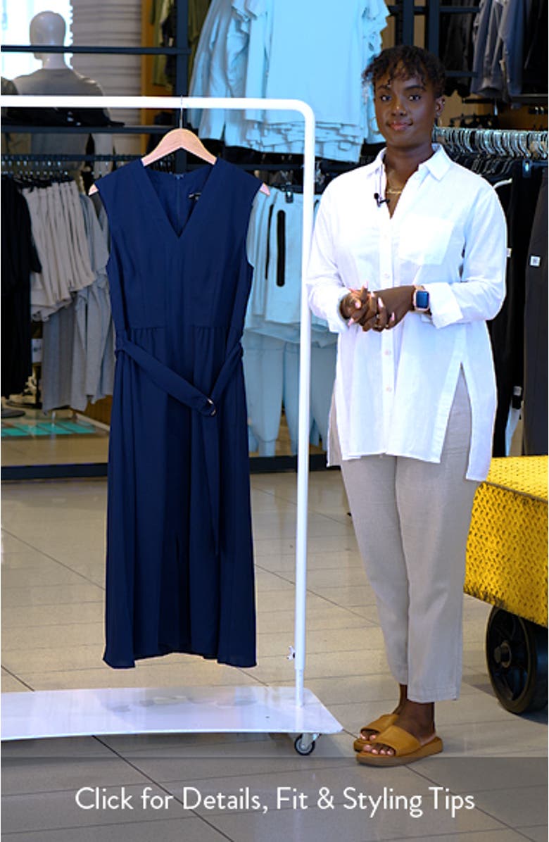 Sleeveless Belted Midi Dress, sales video thumbnail