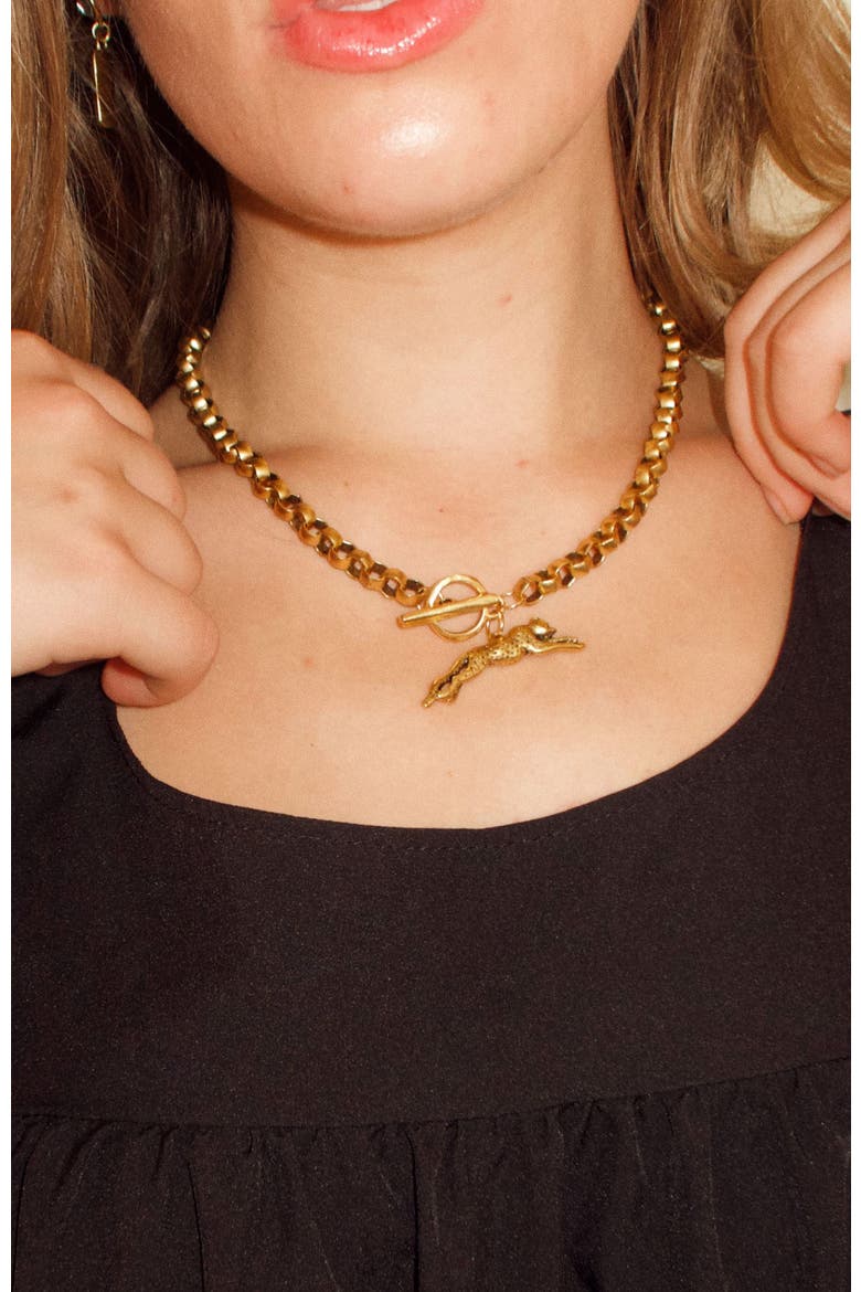 Roxy Necklace, Alternate, color, Gold