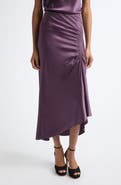 Veronica Beard Felecia Ruched Silk Blend Midi Skirt