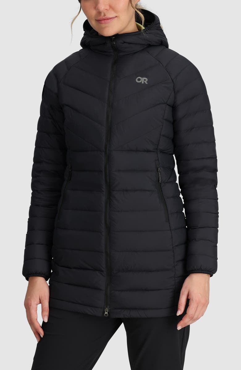 Outdoor Research Transcendent Water Resistant 800 Fill Power Down Coat, Main, color, Black