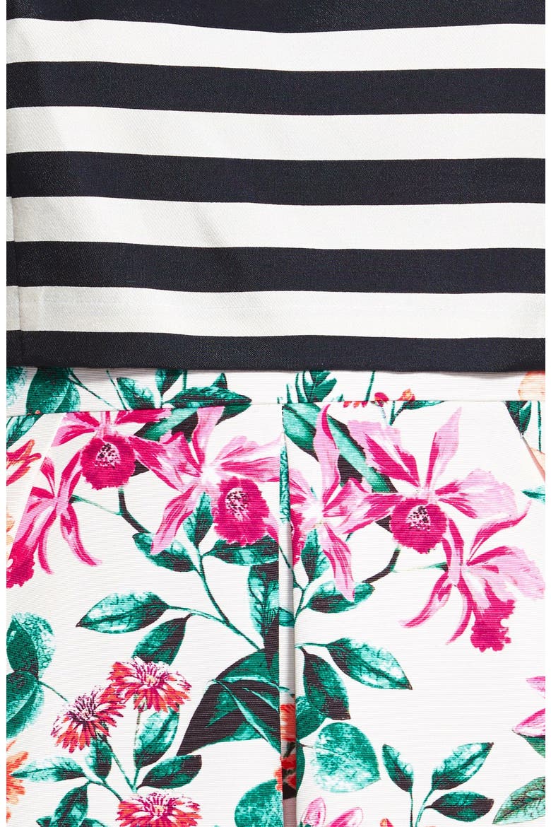 Mixed Print Bodice Overlay Dress, Alternate, color, MIXED PRINT