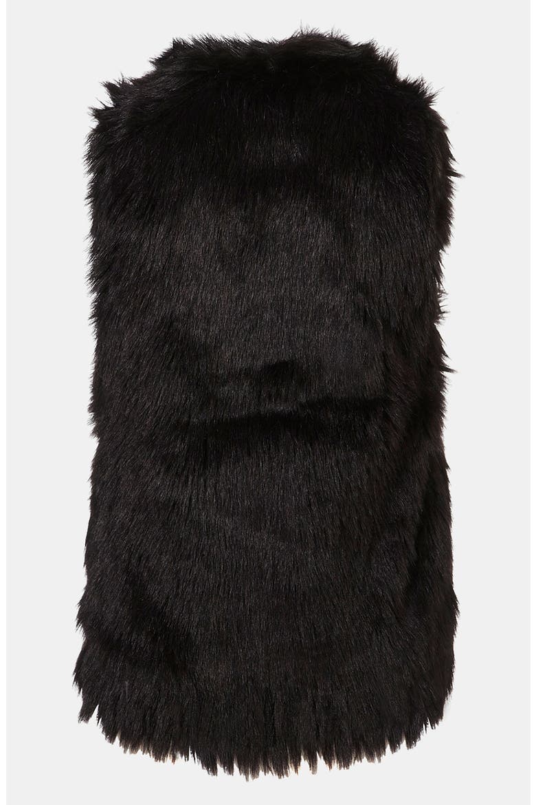 Faux Fur Vest, Alternate, color, BLACK