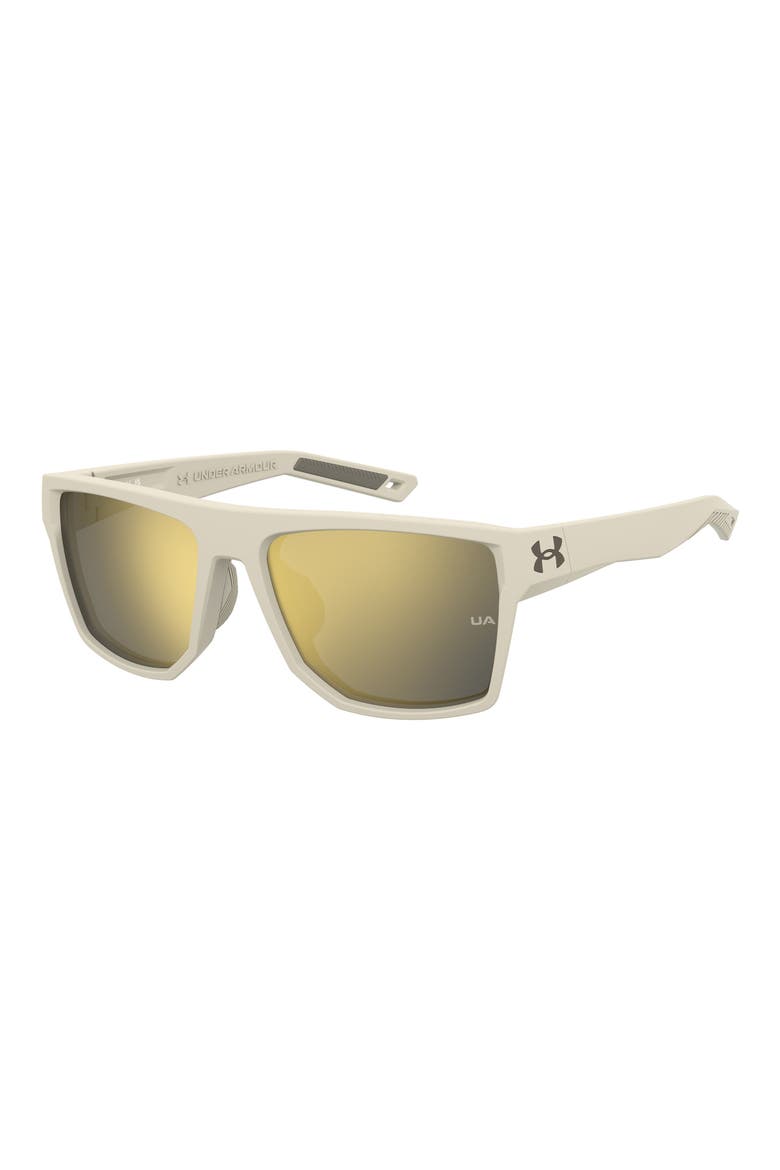 Launch 2 57mm Rectangular Sunglasses, Alternate, color, KHAKI