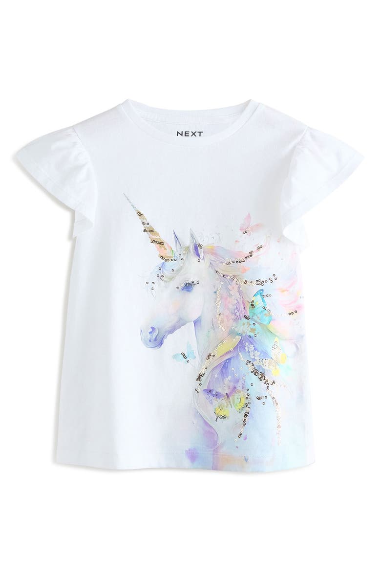 NEXT Kids' Unicorn Assorted 4-Pack Cotton Graphic T-Shirts, Alternate, color, 