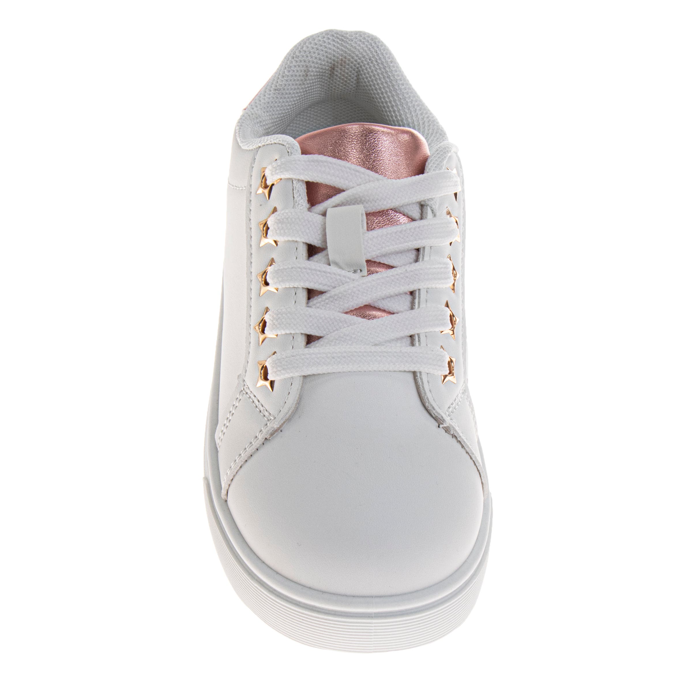 Kensie Girl s Comfort Sneakers, Alternate, color, White/Silver