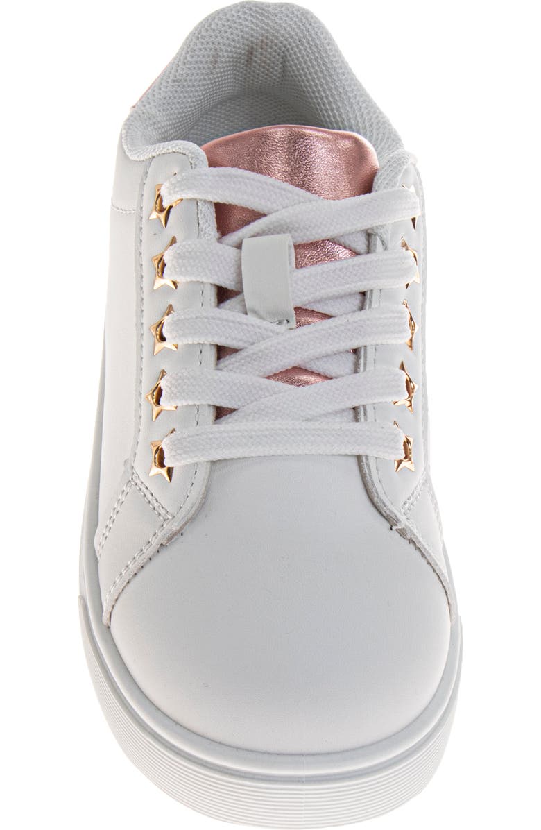 Kensie Girl s Comfort Sneakers, Alternate, color, White/Silver