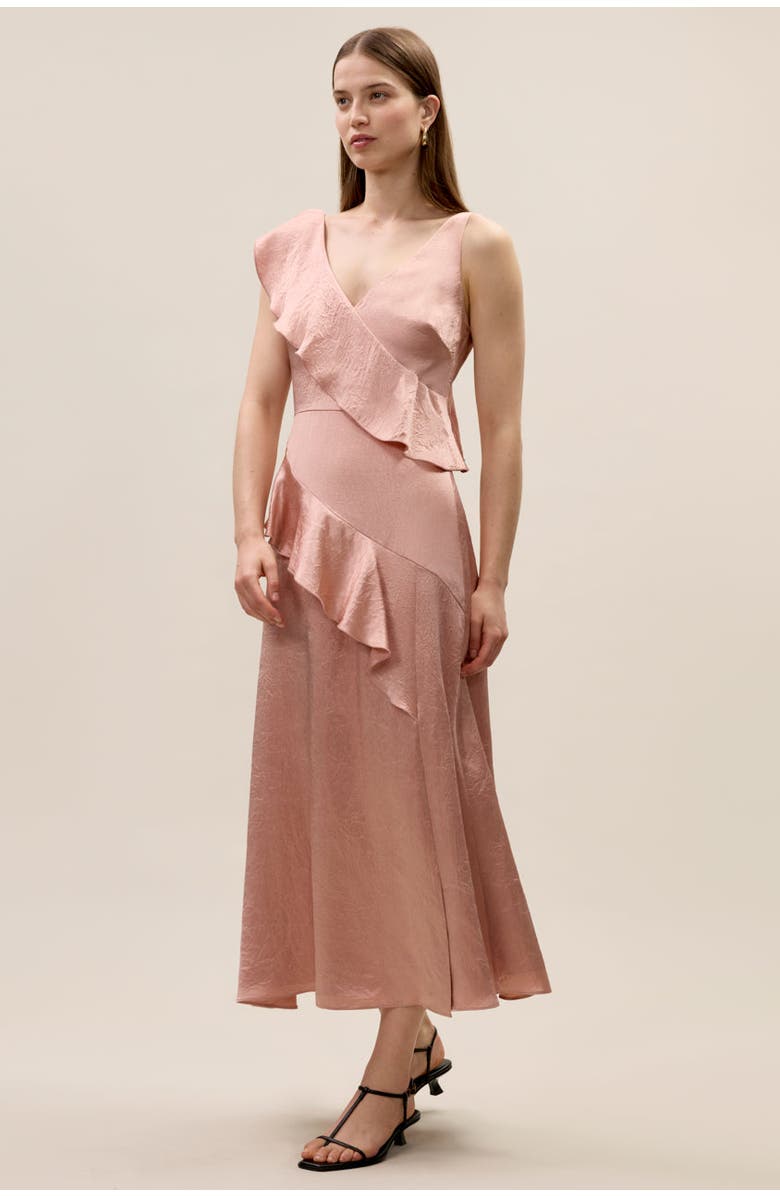 Rebecca Taylor Hollis Satin Dress, Alternate, color, Rouge