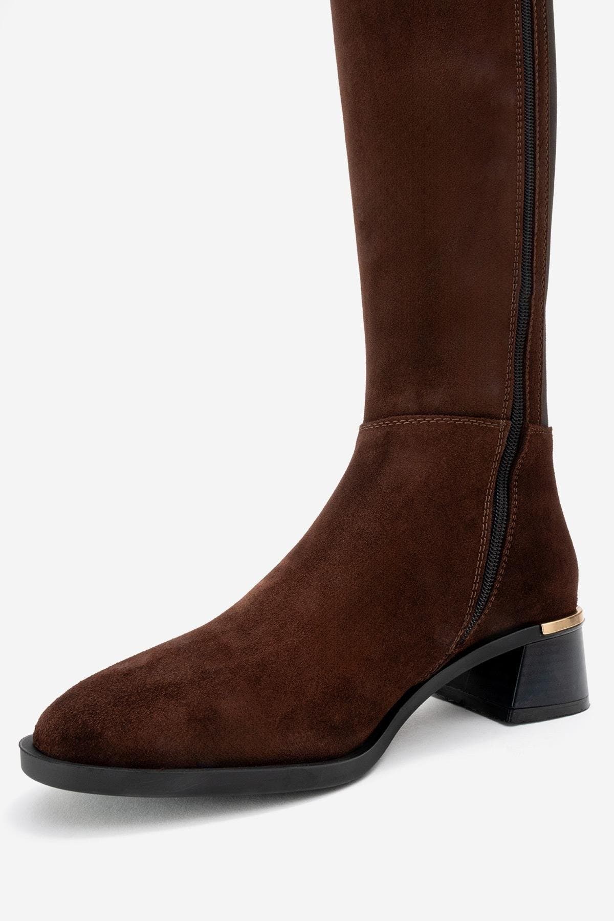 Rochos Leather Boot, Alternate, color, Brown Suede Leather