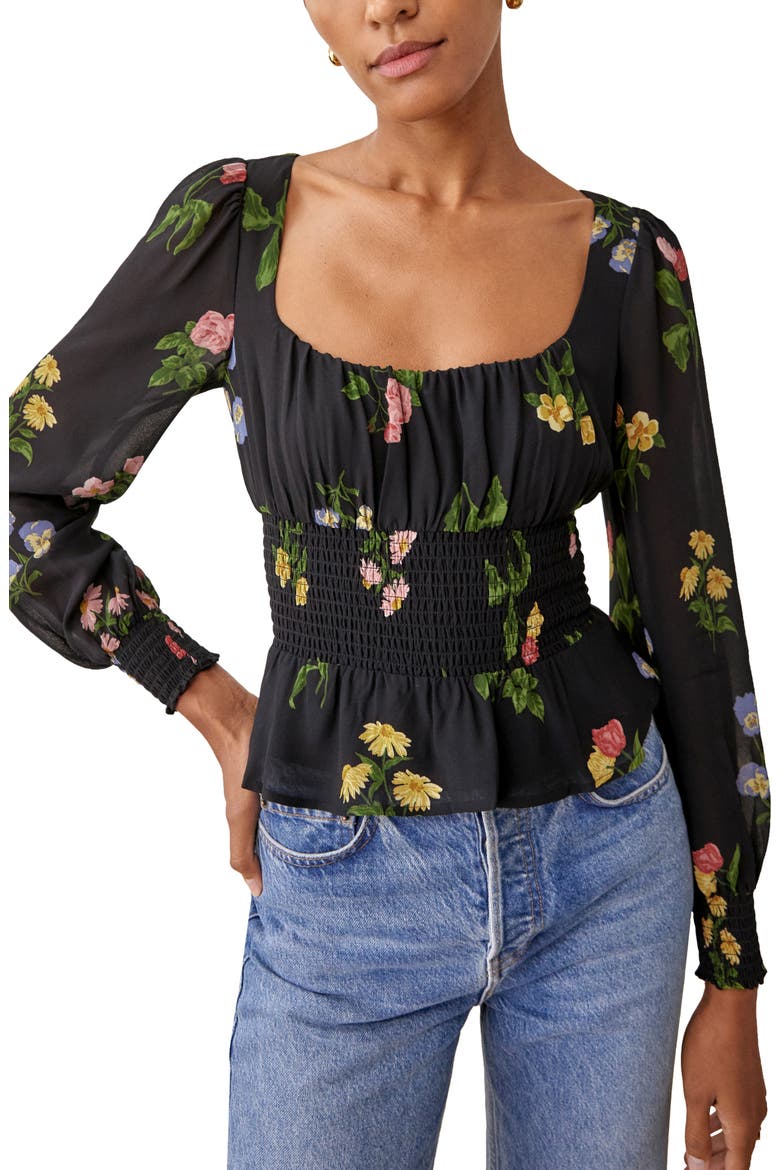 Hearth Long Sleeve Top, Main, color, NIGHT BLOOM