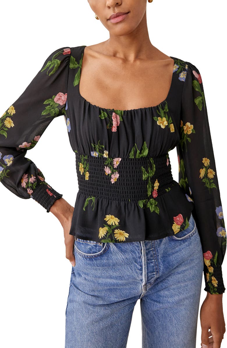 Reformation Hearth Long Sleeve Top, Main, color, 