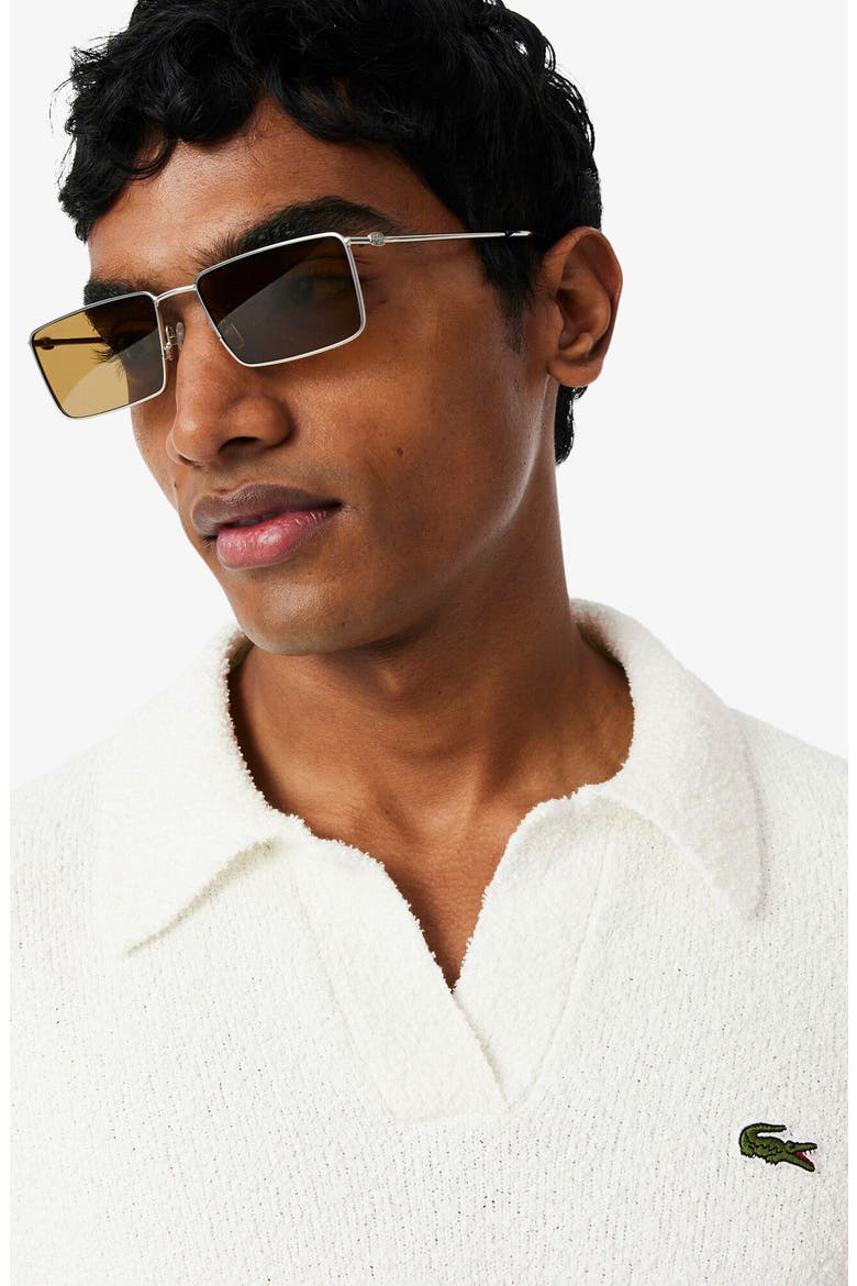 Johnny Collar Cotton Blend Bouclé Knit Polo Sweater, Alternate, color, FLOUR