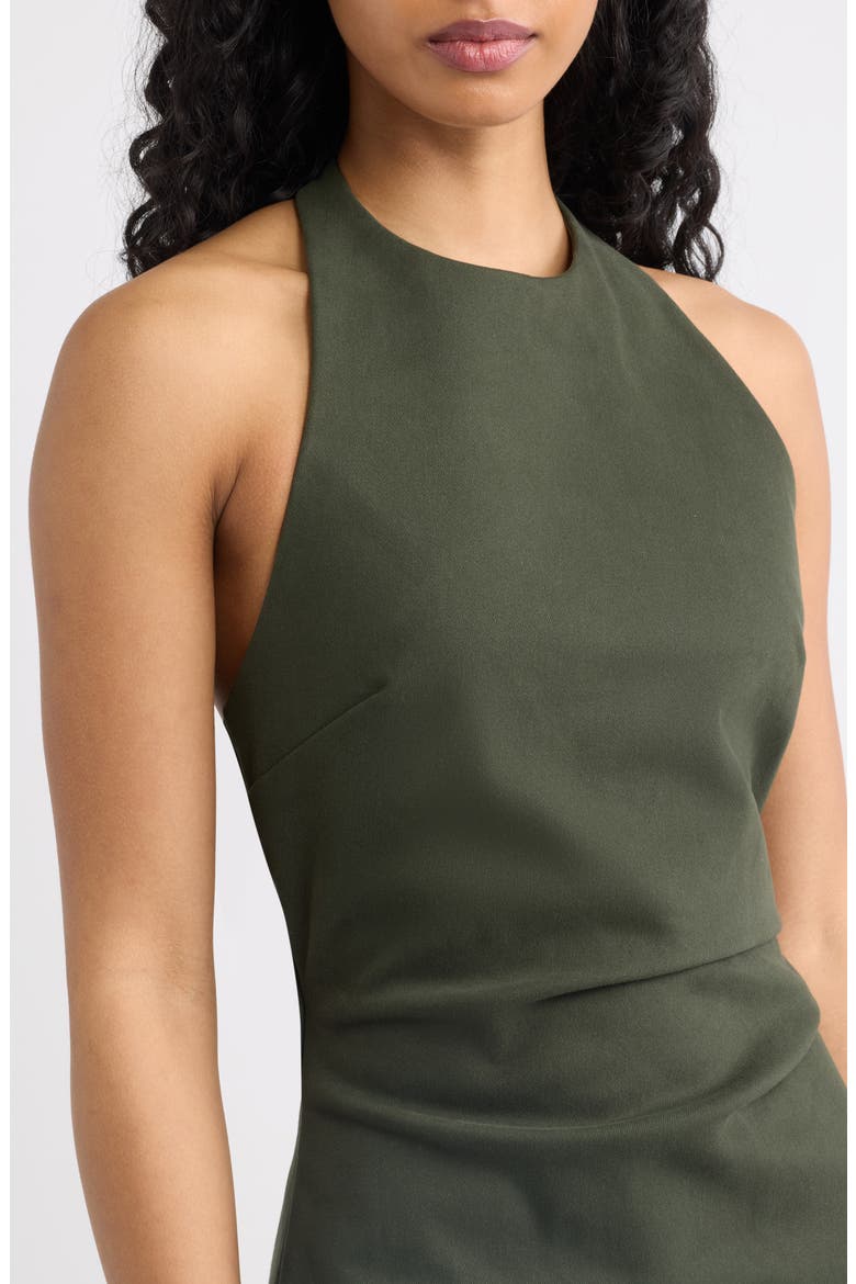 Lotus Tie Back Body-Con Halter Dress, Alternate, color, GREEN