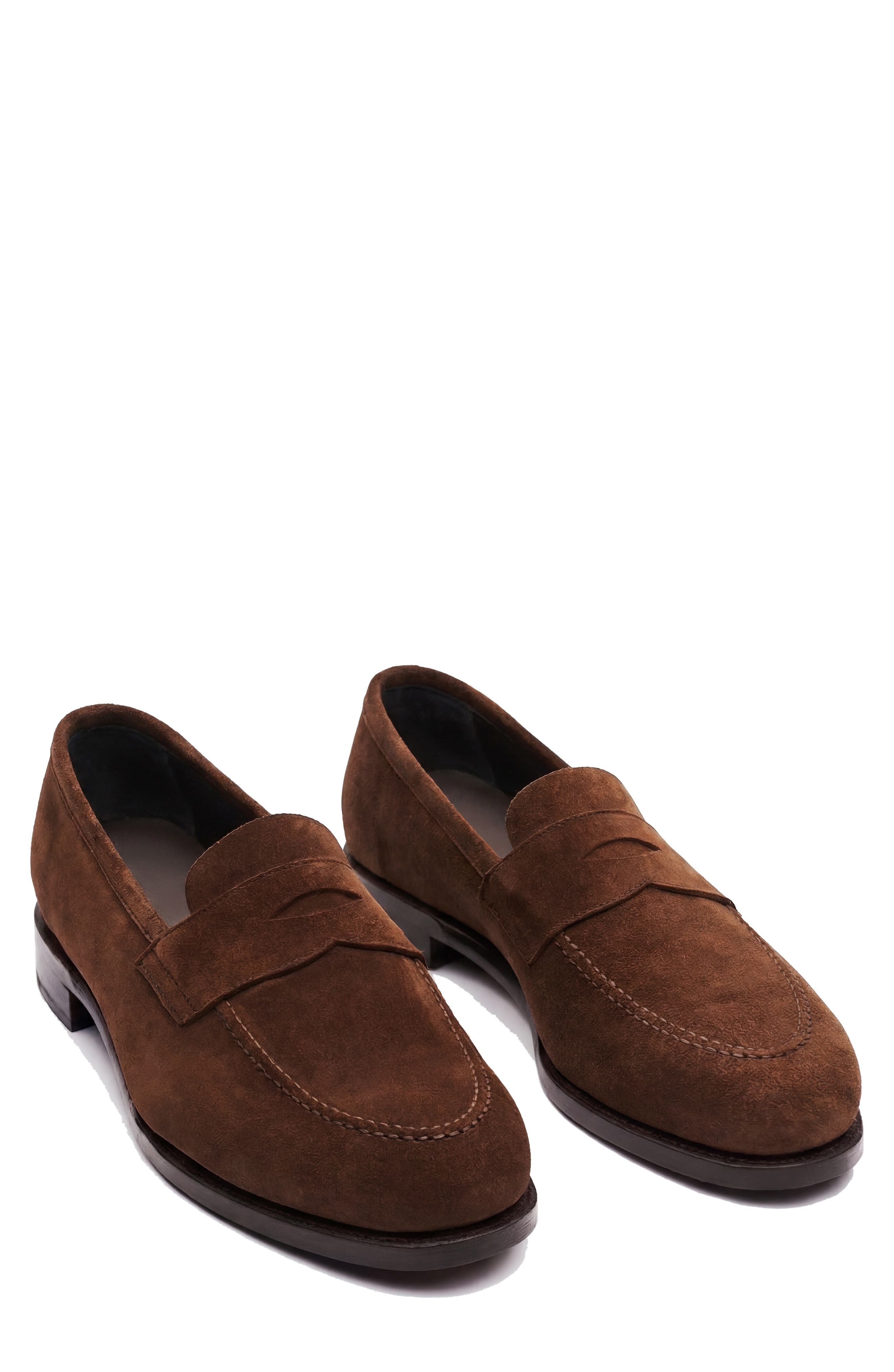MORJAS The Penny Loafer, Alternate, color, Medium Brown Suede