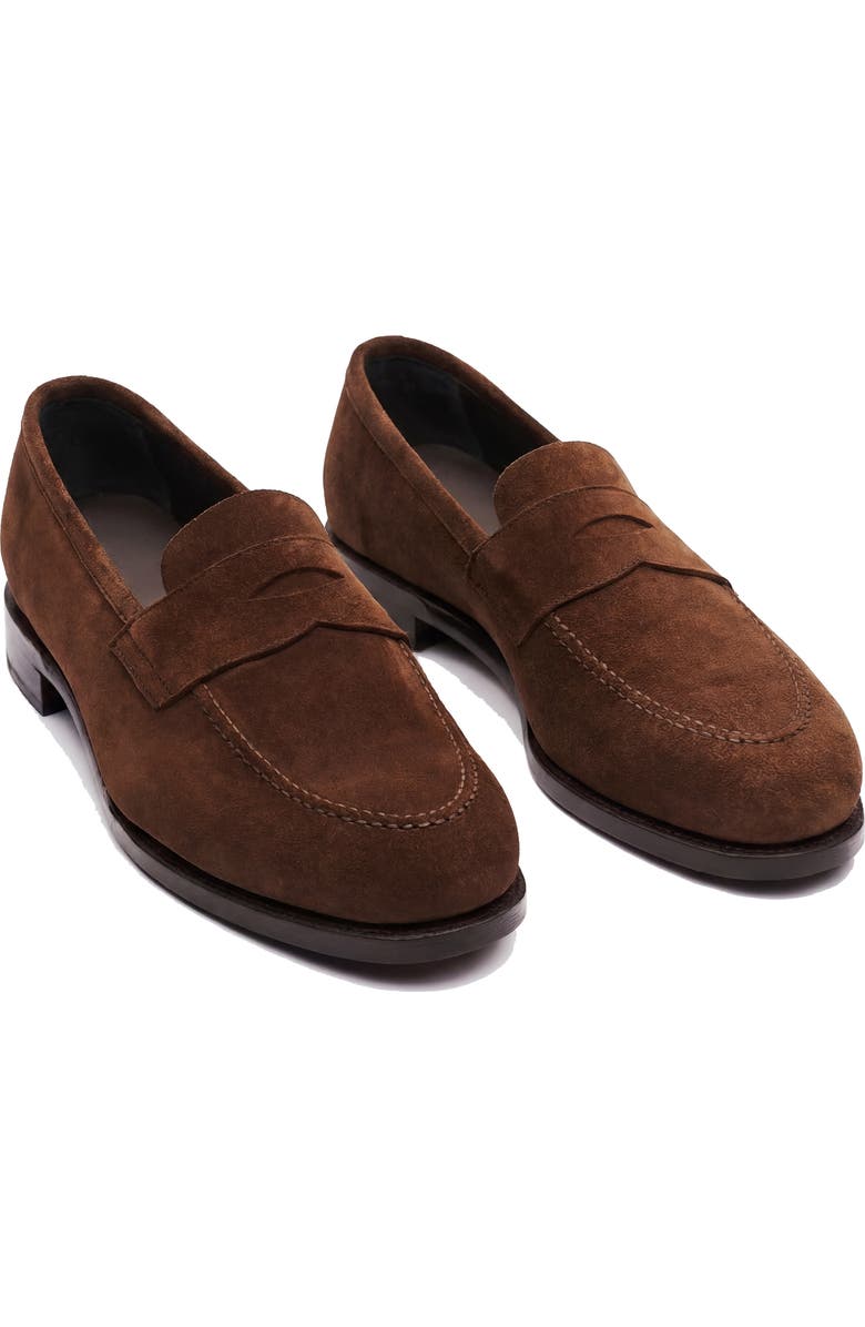 MORJAS The Penny Loafer, Alternate, color, Medium Brown Suede
