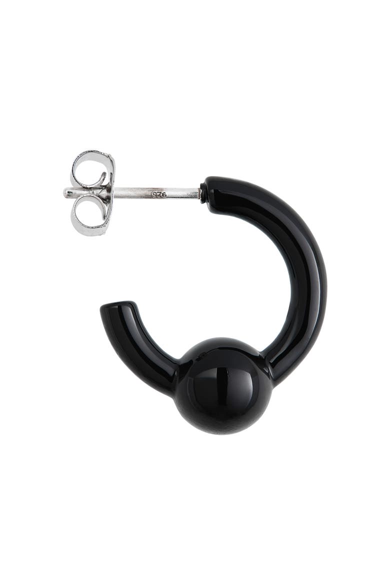 Sam Laquered Hoop Earrings, Alternate, color, BLACK