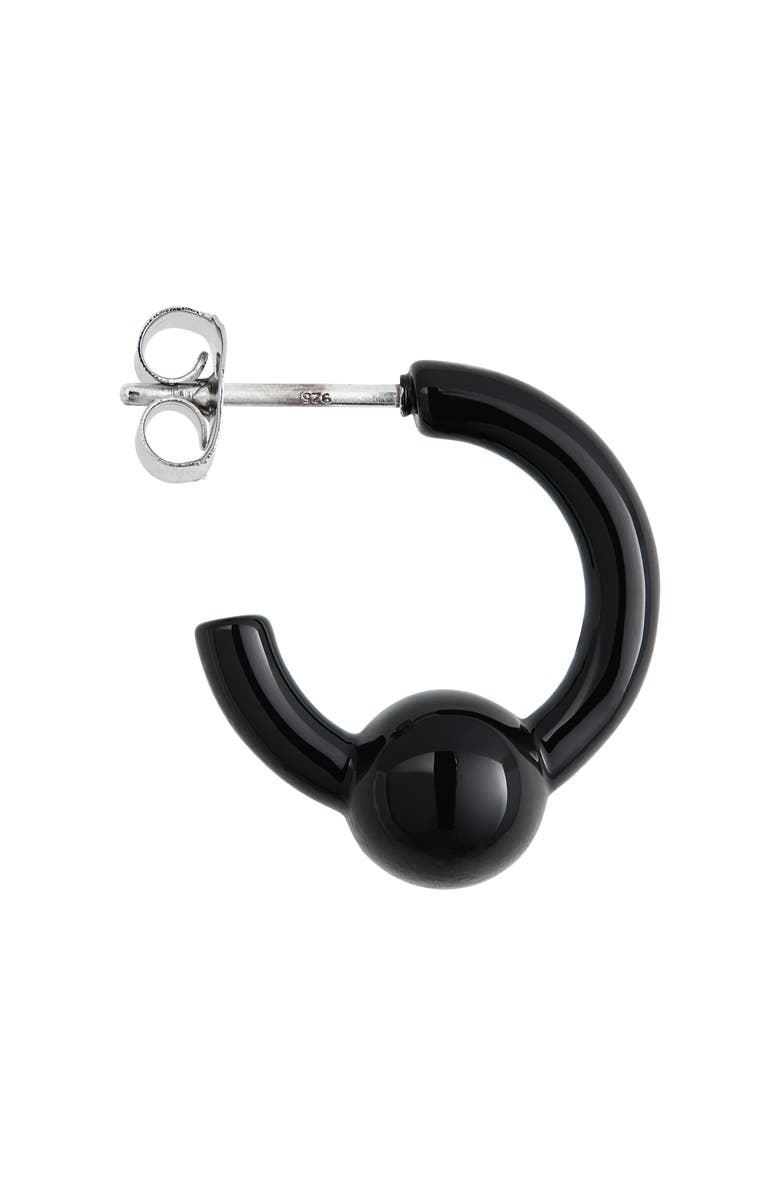 Justine Clenquet Sam Laquered Hoop Earrings, Alternate, color, Black