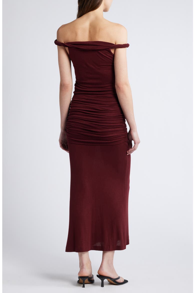 Pamela Off-the-Shoulder Knit Dress, Alternate, color, OXBLOOD RED