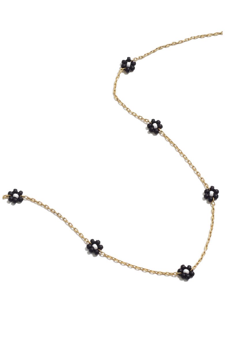 Seed Bead Daisy Chain Necklace, Alternate, color, ALMOST BLACK