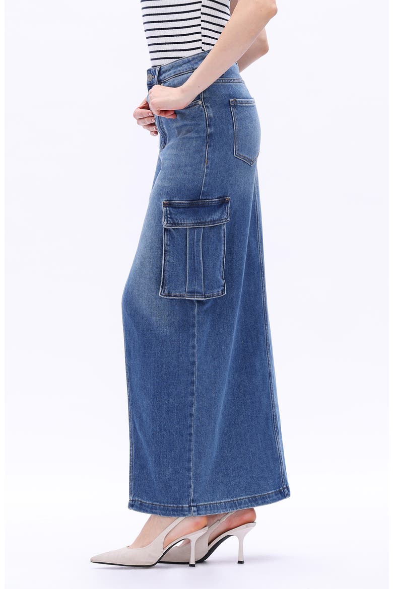 Denim Cargo Maxi Skirt, Alternate, color, RETRO MEDIUM BLUE