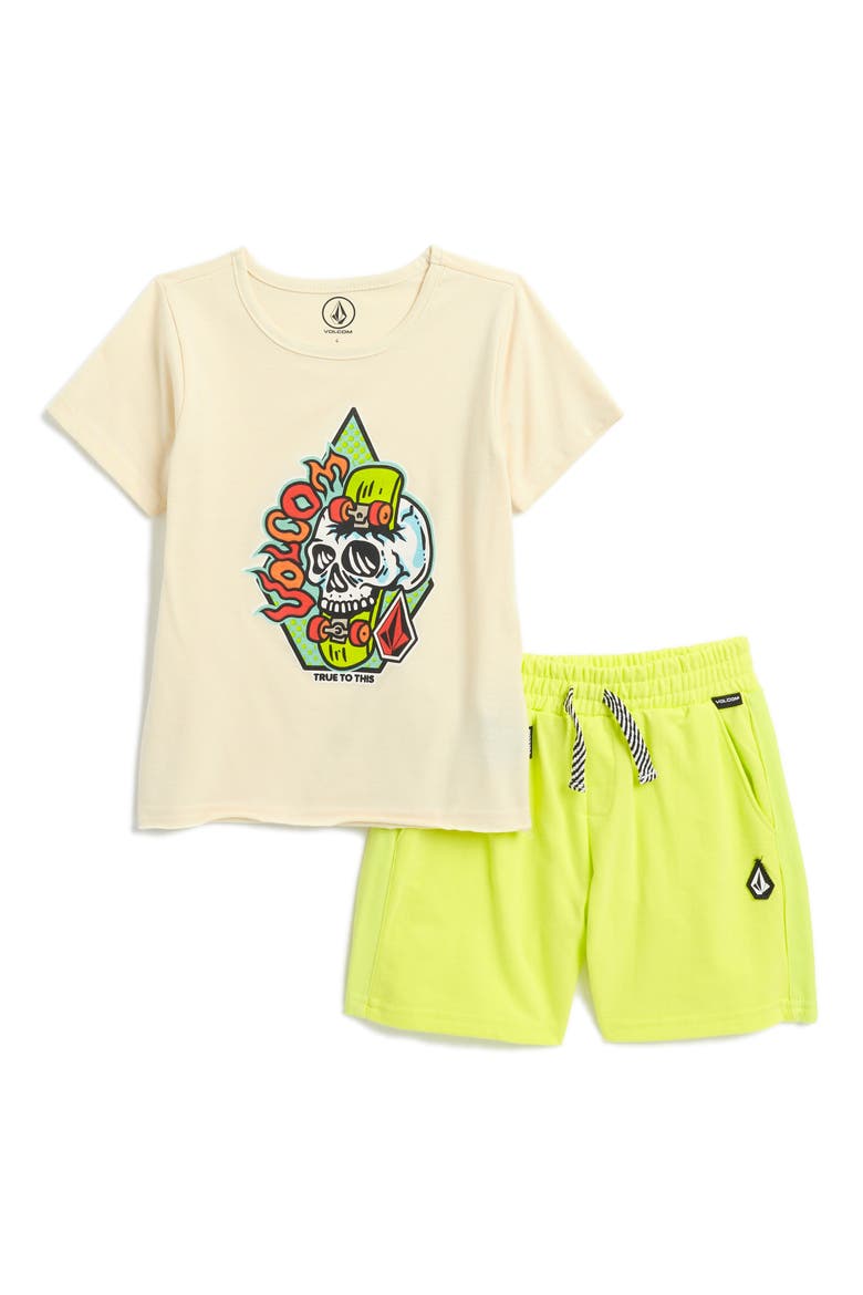 Kids' Graphic T-Shirt & Shorts Set, Main, color, OFF WHITE