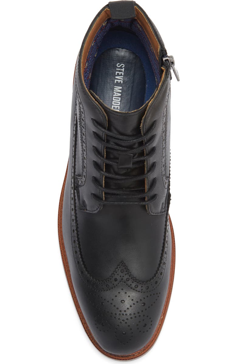 Steve Madden P-Ely Wingtip Boot, Alternate, color, Black